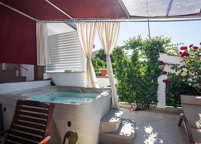 Marin,seaview,terrace With Massage Hot Tube,grill Place,parking Apartment Trogir